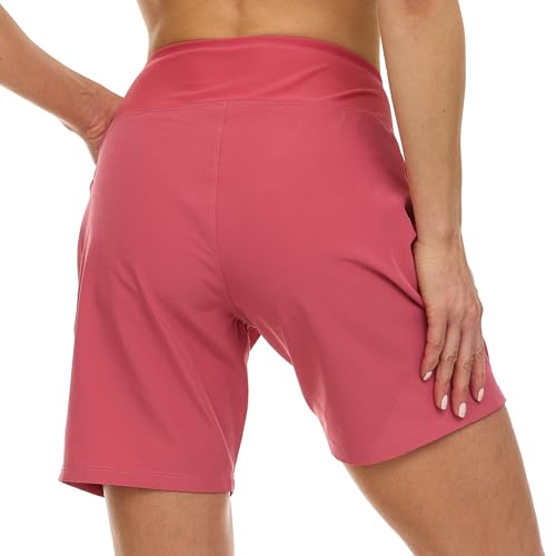 Image of Hurley 5 inch /7 inch High Waisted Swim Shorts Women, Board Shorts with Pockets & Inner Liner, Quick Dry Swim Trunk, UPF 50+