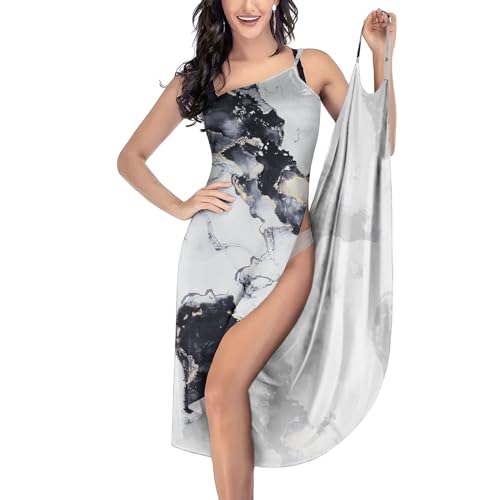 Aomig Camisolas y Pareos para Mujer, Vestido de Abrigo Bañador, Vestido Playero Mujer Bikini Cover Up Beachwear para Playas Piscinas Salones para Tomar el Sol, Patrón de Mármol(Gran Tamaño)