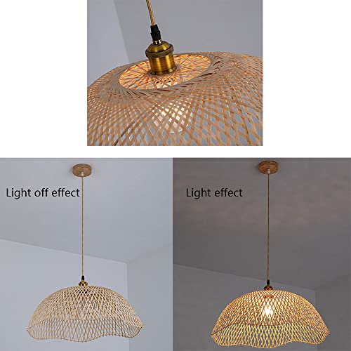 Lustre moderne en osier de 35 cm pour plafonnier de chambre - 8