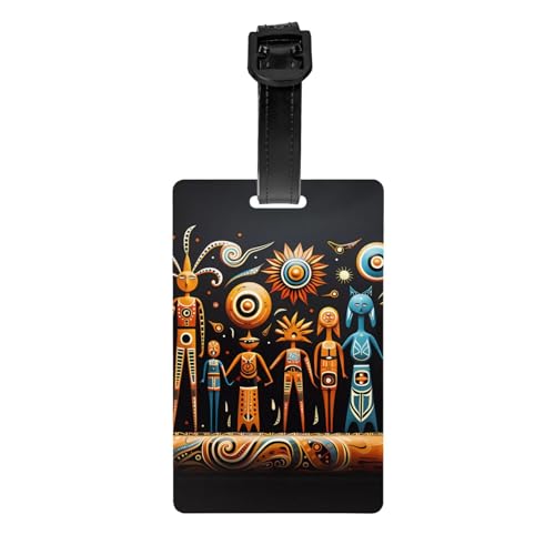 Etiquetas de equipaje impresas con tótem, esenciales de viaje para maletas y bolsos, identificador de identificación de nombre fácil de identificar