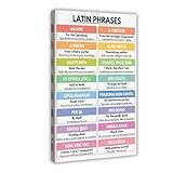 QIENAZIO Póster moderno de frases latinas, vocabulario, gráficos de escuela en casa, aula de inglés, lienzo educativo, póster moderno para decoración de pared, pinturas para sala de estar, dormitorio