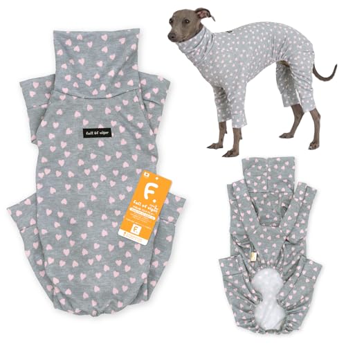イタグレ ドッグプレイ 体操服 柄 ジャージ つなぎ ロンパース 犬の服 フルオブビガー 13/グレーハート IM