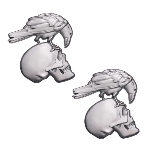 Image of Ximimark 2 pcs Crow Skull Alloy Brooch Gothic Enamel Pins Halloween Jewelry Gift