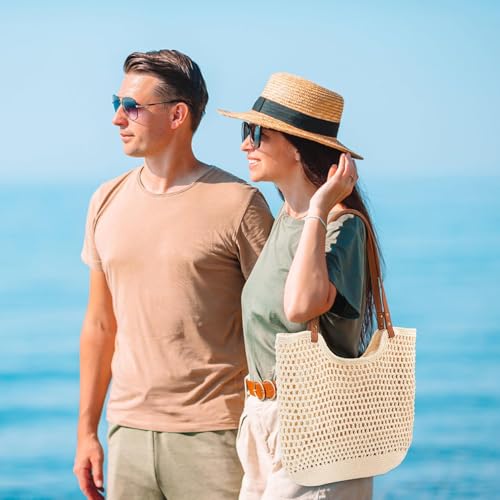 Peicees Boho Crochet Beach Bag