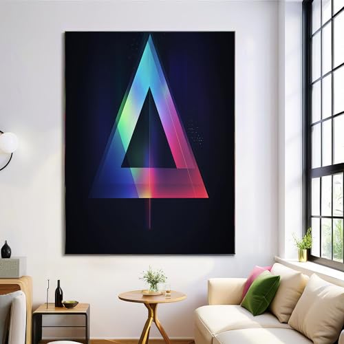 Decoración de pared para hogar con láminas de geometría abstracta que revitalizan paredes vacías