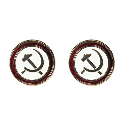 Epic Militaria Boutons de manchette en laiton avec marteau et faucille de l'ère soviétique avec boîte de présentation