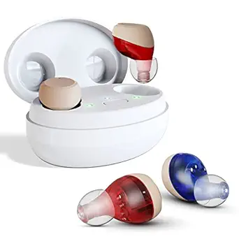 iBstone Rechargeable Hearing Aids for Seniors Adults, OTC Digital Devices for Super Nature Sound, 4 Programs for Optimal Hearing Experience, Smart Touching Operation, Quick Charge with Portable Charging Case, K21, 2025 Version