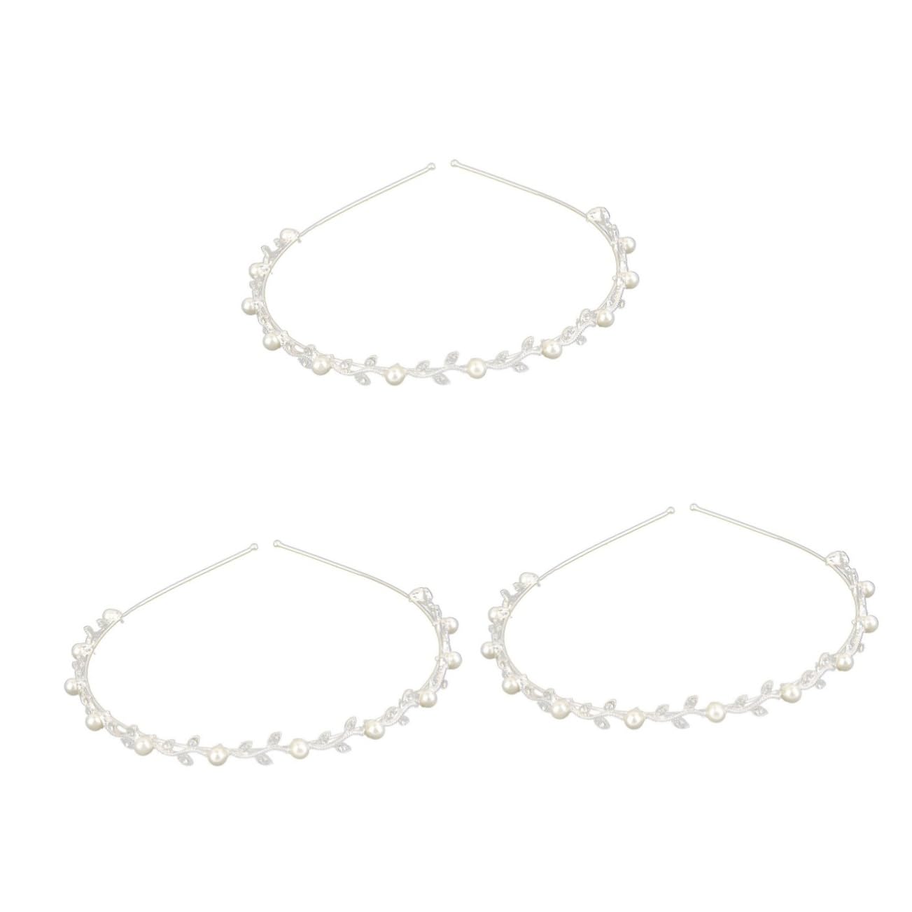 FRCOLOR 3 Piezas De Boda Tiaras Diadema De Hojas Bridal Diadema Nupcial Flor Diamantes De Imitación Barrocos Tiara De La Reina Diadema Tiara Pedrería De Plata Novia