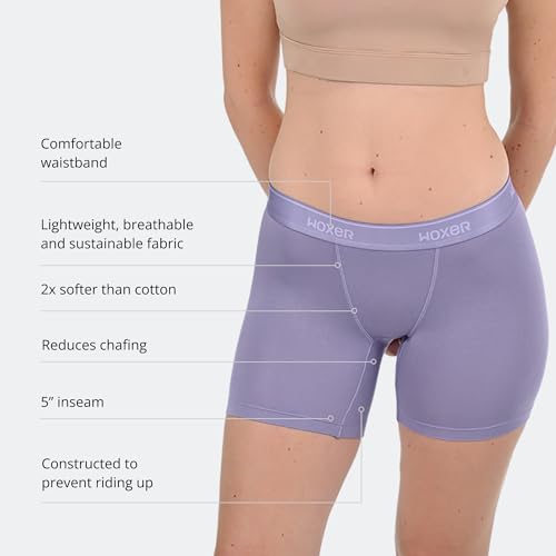 Image of Woxer Boxer Shorts for Women - 5 inch Baller Boy Shorts Underwear, Soft Modal, Chafe Free - Breathable & Moisture-Wicking