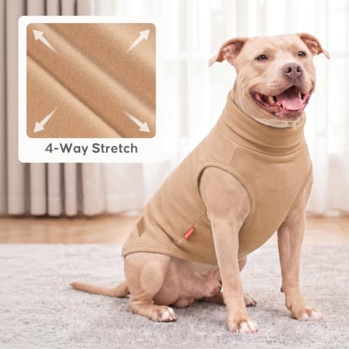 Image of KYEESE 2Pack Dog Sweater for Large Dogs Fleece Sweatshirt, Khaki Leopard