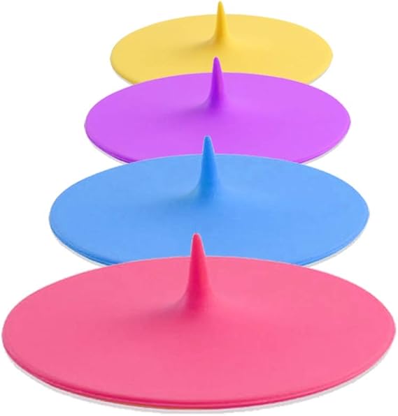Silicone Cup Covers (Set of 4) ， Multicolored Silicone Lids