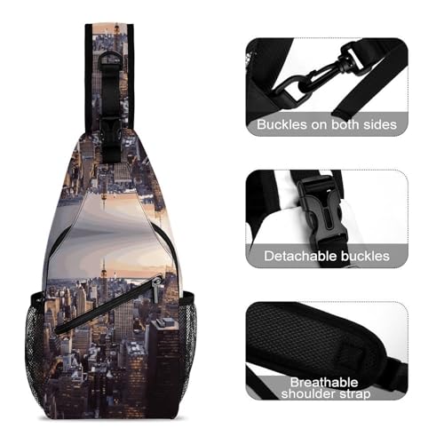 Cross Body Bags New York City Printed Sling Bags Chest Pack Travel Chest Bag Cross Body Shoulder for Men Women3