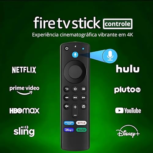 Controle Remoto com Voz para Fire TV Stick, 4K, 4K Max, Lite e Cube – Substituto Compatível com 2ª e