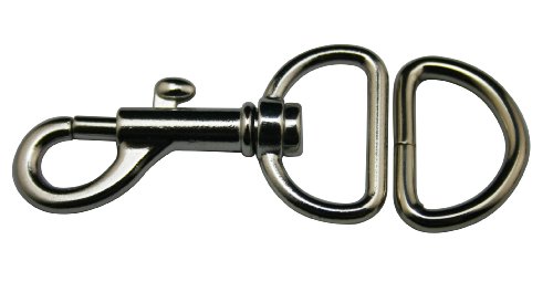 Amanaote Metal Silvery 0.78 Inches Inside Diameter D Ring Assemble Lobster Clasps Buckle Connection Buckle Hook Jewelry Connector For Handbag Or Luggage Accessories(Pack Of 14 Sets)