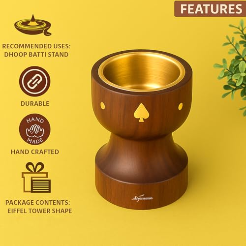 Image of Signamio Wooden Dhoop Holder Stand - Elegant Bakhoor Burner & Loban Burner, Versatile Dhoop Stand for Incense, Crafted for Home Decor, Ideal for Meditation & Aromatherapy Sessions-DN-1