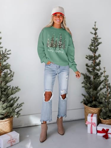 Christmas Sweatshirts for Women Funny Christmas Tree Xmas Cute Graphic Long Sleeve Shirt