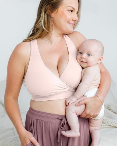 Image of Kindred Bravely French Terry Racerback Nursing & Sleep Bra, Maternity Bra | Breastfeeding bra, wire free, crossover pull aside access, super soft and stretchy, Supportive, for pregnancy & postpartum
