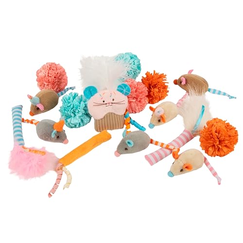 SmartyKat (16 Set Bundle) Birthday Bash Variety Pack Catnip Cat Toys - Multi Color Set of 16
