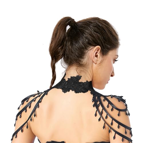 Charmian Women's Steampunk Victorian Chain Shoulder Wrap Cape Collar Choker4