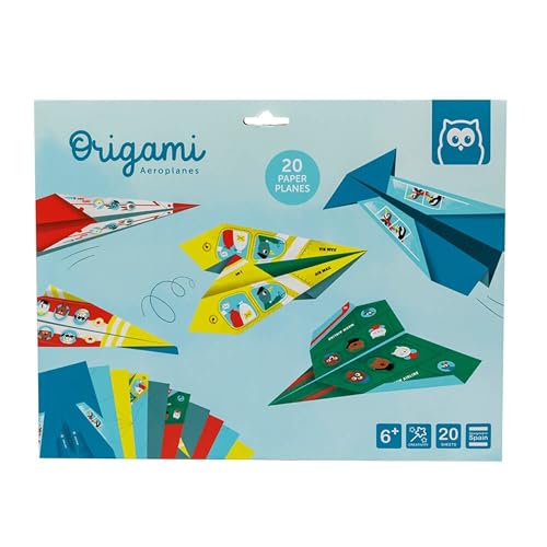 EUREKA KIDS Kit de origami de aviones – 20 hojas | Desarrolla la creatividad y habilidades de resolución de problemas | Artes y manualidades | Ideal para viajes o viajes | Incluye instrucciones