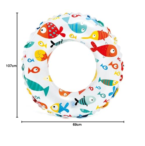 Intex Kinder Lively Print Swim Rings Lively Print Swim Rings, Pink Octopus/Coral Reef Fish/Realistic Starfish, 51, 59230NP