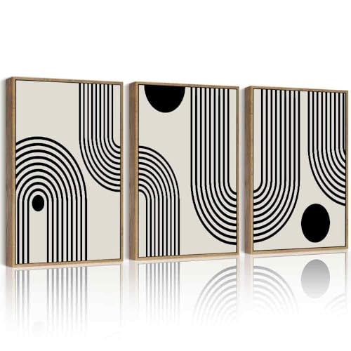 Drsoum Black Abstract Wall Art Framed Minimalist Bohemian Wall Decor