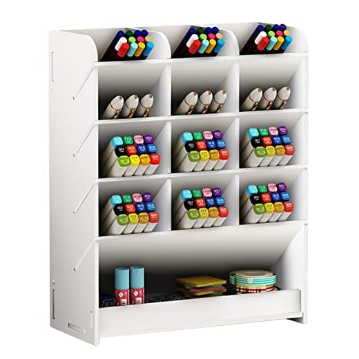 Organizador de escritorio Soporte para lápices, caja de soporte de bolígrafo de papelería de escritorio multifuncional para el estante de almacenamiento de suministros escolares de oficina en casa