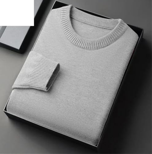 Men Vintage Crew Neck Long Sleeve Knit Pullover Lightweight Solid Color Casual Sweater2