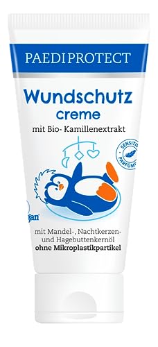 PAEDIPROTECT Wundschutzcreme Baby 50 ml, Wundsalbe ohne Parfüm & Silikone, vegane Babycreme Schutz für empfindliche Babyhaut im Windelbereich, Bio-Kamille Heilsalbe Pflege hilft bei Rötungen – Bild 3