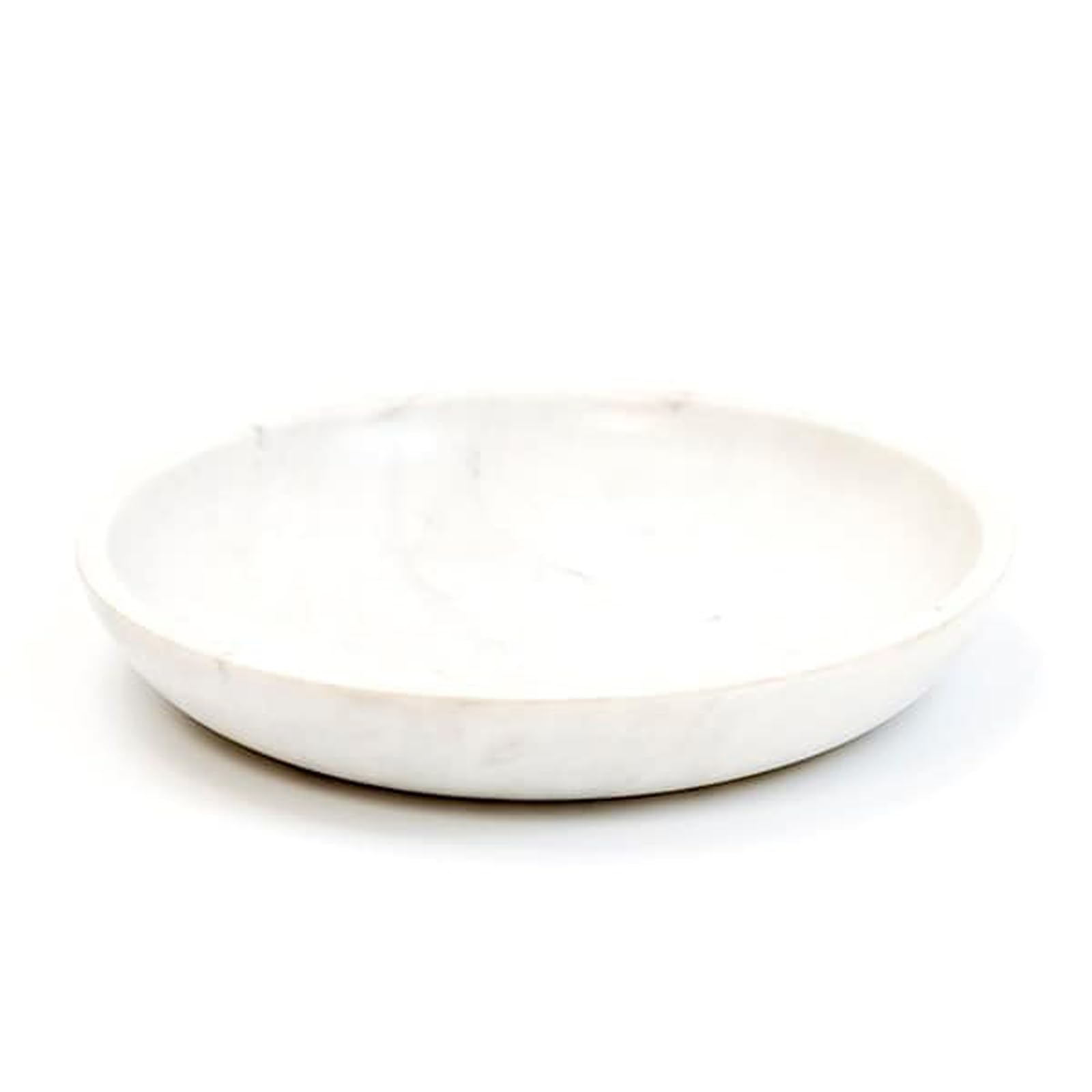 Crocus Collection 30cm Marble Bird Bath Round Wildlife Oasis for Hedgehogs Birds and Bees Polished in White