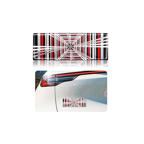 Image of 2025 Plaid Metal Letters for Tesla, Sticker Tailgate Letters Emblems Model 3 Y S X Accessories Plaid Emblem Tesla Metal Raised Tailgate Letters