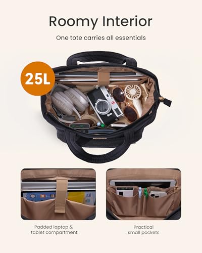 Image of LOVEVOOK Puffer Tote Bag for Women, V-Quilted Puffy Teacher Tote Nurse Bag, Large Shoulder Laptop Purse for Work Travel Gym