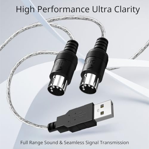 tnp midi cable set to usb with type c adapter 2 in 1 midi piano usb cord from pc to keyboard synthesizer electronic drum electric blow pipe 16 channels for windows mac and android