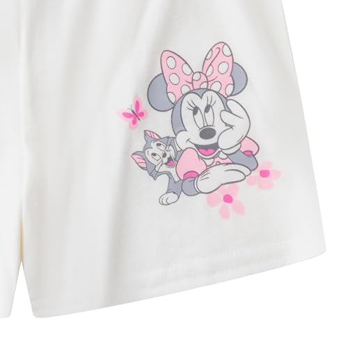 Image of Disney Minnie Mouse Girls Short Sleeve T-Shirt & Shorts Set with 1 Toy for Toddlers