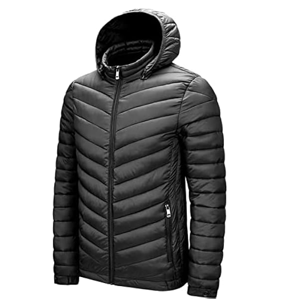 BOTCAM Warm ski-jack voor heren, bufferjack met capuchon, ritssluiting, gewatteerde winterjas, mantel, gewatteerd, winddicht, outdoor donsjas, thermovoering, hoodie, sweatjack, parka