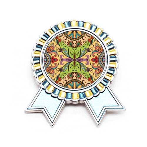 Badge Broche Winner Award Medal fleurs lignes pour accessoire de mode et décoration de veste