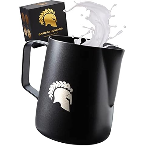 Barista Legends Jarra de leche de acero inoxidable negro mate Cover