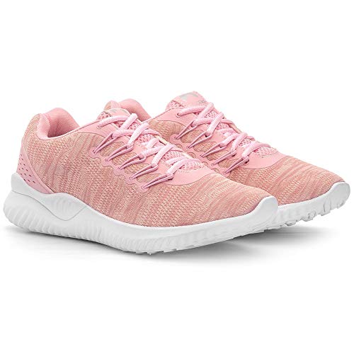 Tênis Feminino Esportivo com Cadarço Rosa e Squeeze Cor:Rosa;Tamanho:35;Gênero:Feminino