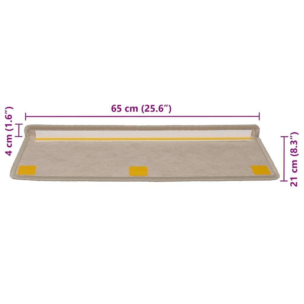 Générique Naklejki na schody 30 sztuk 65x21x4 cm Ciemnobeżowa, antypoślizgowa tkanina sizalowa, nadająca się do prania i składania, chronią stopnie przed poślizgiem i zużyciem, z tasiemkami
