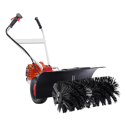 KannBeki 2 Stroke Sweeper Machine, 52cc Hand Pushed Snow Plow,Gas