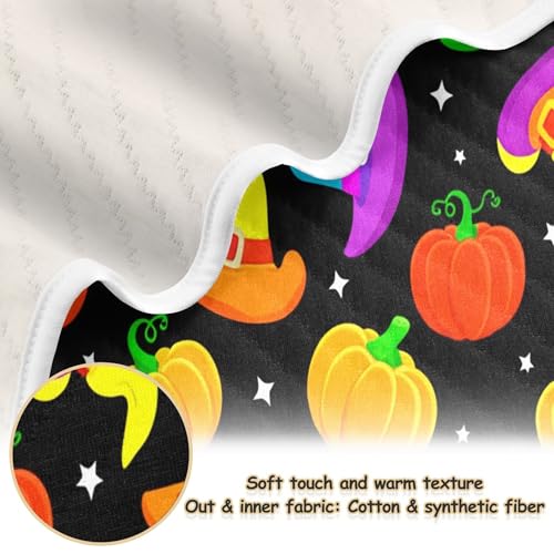 Burbuja Colorful Witch Hats Baby Blanket for Boys Girls, Nursery Soft Warm Swaddling Receiving Baby Blankets, 30x40 in Toddler Blanket2