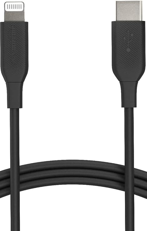 AmazonBasics MFI certified 91.44cm USB C to lightning TPE charging cable (Black) at Rs. 289