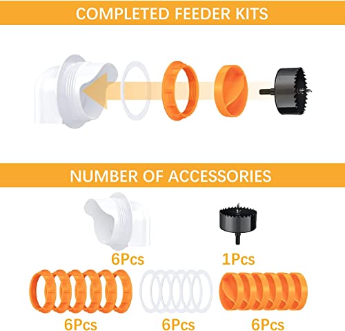 Dstana DS002-O-12 Chicken Feeder No Waste 12 Ports Automatic Poultry Feeder thumb #5