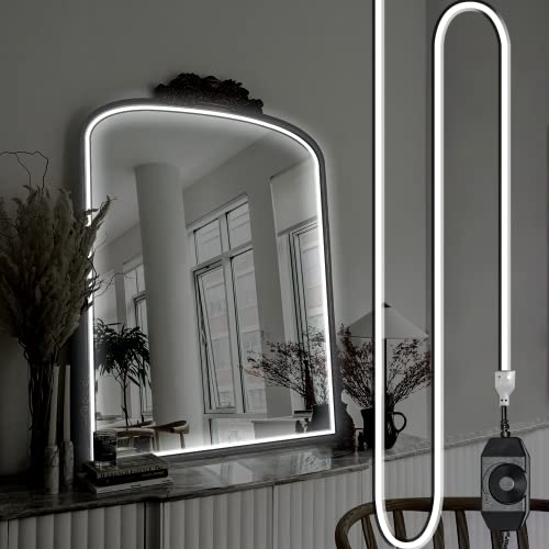 EUGOBRTEN Hollywood Style Vanity Make Up Light, 10ft Ultra Bright White LED neon Light, Dimmable Touch Control Lights Strip, for Makeup Vanity Table & Bathroom Mirror, Mirror Not Included EUGOBRTEN Hollywood Style Vanity Make Up Light, 10ft Ultra Bright White LED neon Light, Dimmable Touch Control Lights Strip, for Makeup Vanity Table & Bathroom Mirror, Mirror Not Included
