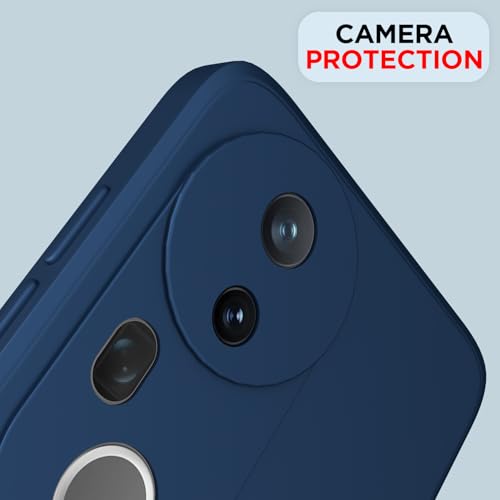 Image of Outlouders Back Cover for Vivo T4 Ultra 5G | Camera Protection | Durable Soft Matte Silicone Bumper Case (Blue)