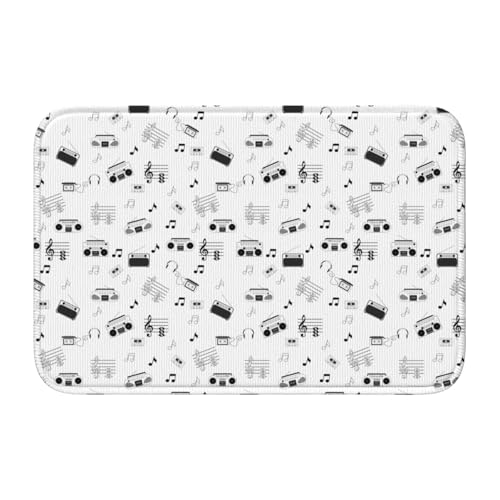 玄関マット 音符柄 バスマット 室内 屋外 足拭きマット カーペット おしゃれ 北欧 滑り止め付き 洗える ベットルーム 浴室 台所 寝室 業務用 家庭用 40×60cm