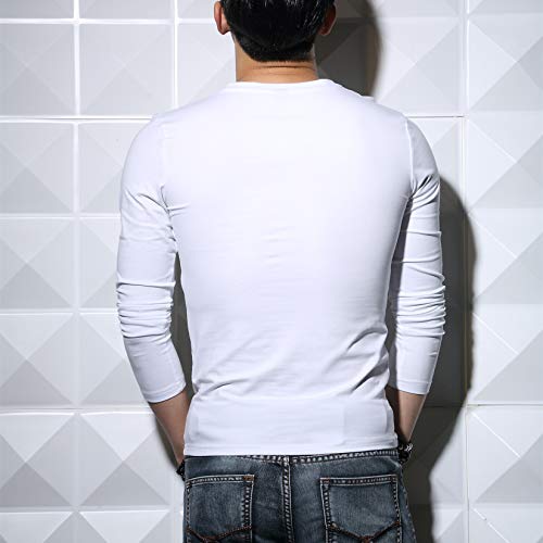 Sunshine Code Men's Seamless V-Neck Slim Fit Long Sleeve T-Shirt Undershirt Base Layer Top for Muscular Build2