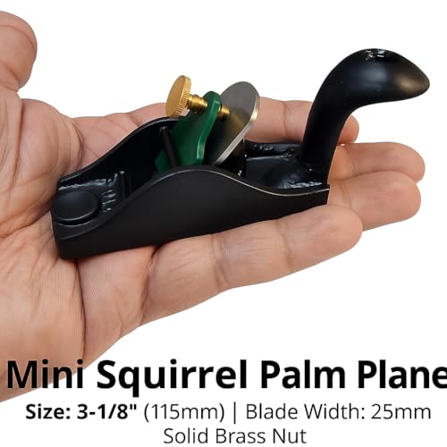 Image of Tools Mini Squirrel Palm Plane With Solid Brass nut 3-1 /8 inch INCH (115MM) Long Blade Width 25mm Seasoned Casting Jack Plane