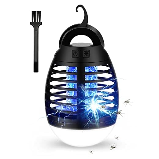 BroElec Bug Zapper Camping Lamp, Tent Light Bulb Portable Led and Emergency Lantern with Waterproof Mosquito Repellent Fly Killer USB 2200mAh Rechargeable Battery for Indoor Outdoor Backpacking Black