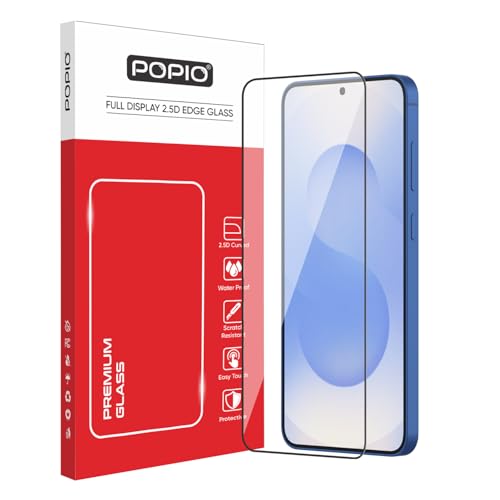 Image of POPIO Military-Grade Gorilla Tempered Glass For Samsung Galaxy S25 Plus / S25 Edge (Black) 9H Hardness, Edge-to-Edge Full Coverage, Anti-Scratch, Bubble-Free, Ultra Clear HD Glass, Oleophobic Coating, Face ID Compatible
